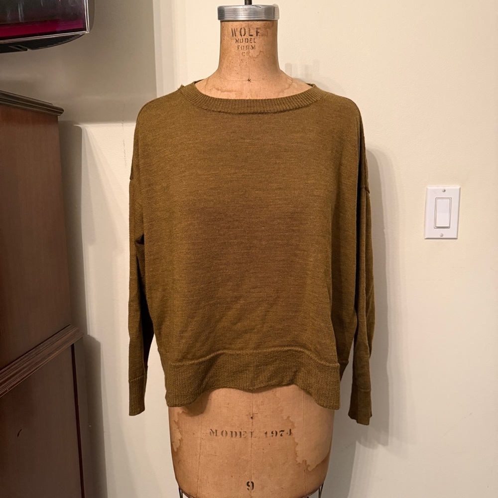 Olive Green Lightweight Knit Sweater